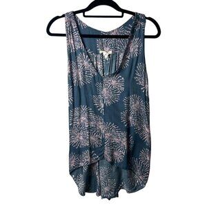 Testament blue floral print tank top‎ women’s size small